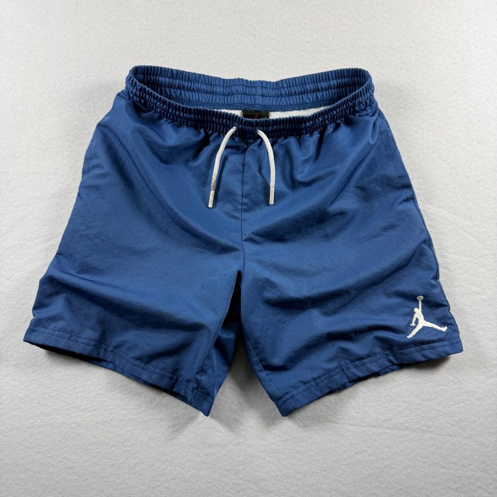Nike‎ Air Jordan Poolside Blue Swim Trunks Youth Size M 10-12 Mesh Lined Jumpman